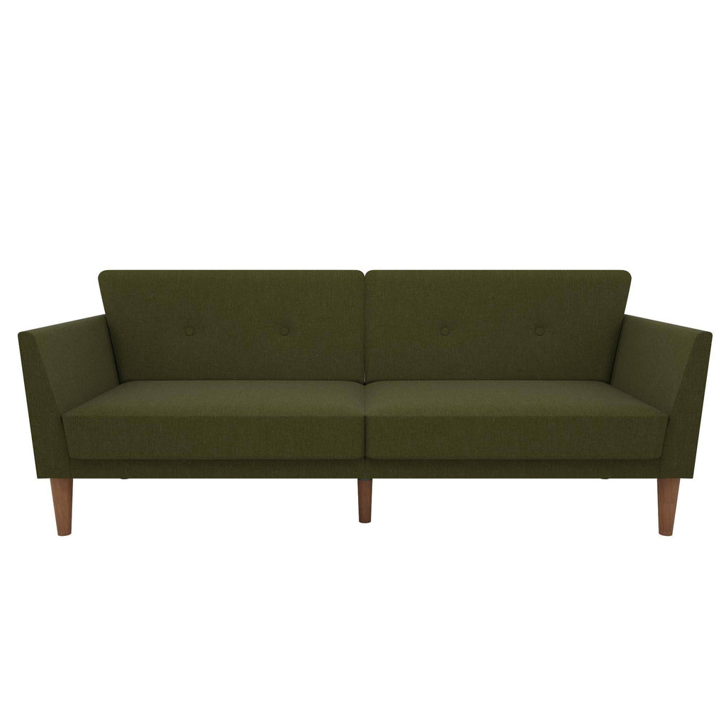 NOVOGRATZ Regal Futon Sofa Bed - Linen - Green - Price Crash Furniture