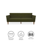 NOVOGRATZ Regal Futon Sofa Bed - Linen - Green - Price Crash Furniture