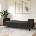 NOVOGRATZ Regal Futon Sofa Bed - Linen - Grey - Price Crash Furniture