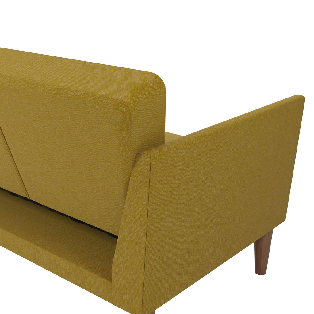 NOVOGRATZ Regal Futon Sofa Bed - Linen - Mustard - Price Crash Furniture