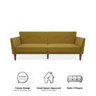 NOVOGRATZ Regal Futon Sofa Bed - Linen - Mustard - Price Crash Furniture