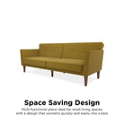 NOVOGRATZ Regal Futon Sofa Bed - Linen - Mustard - Price Crash Furniture