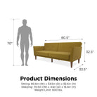 NOVOGRATZ Regal Futon Sofa Bed - Linen - Mustard - Price Crash Furniture