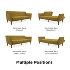 NOVOGRATZ Regal Futon Sofa Bed - Linen - Mustard - Price Crash Furniture