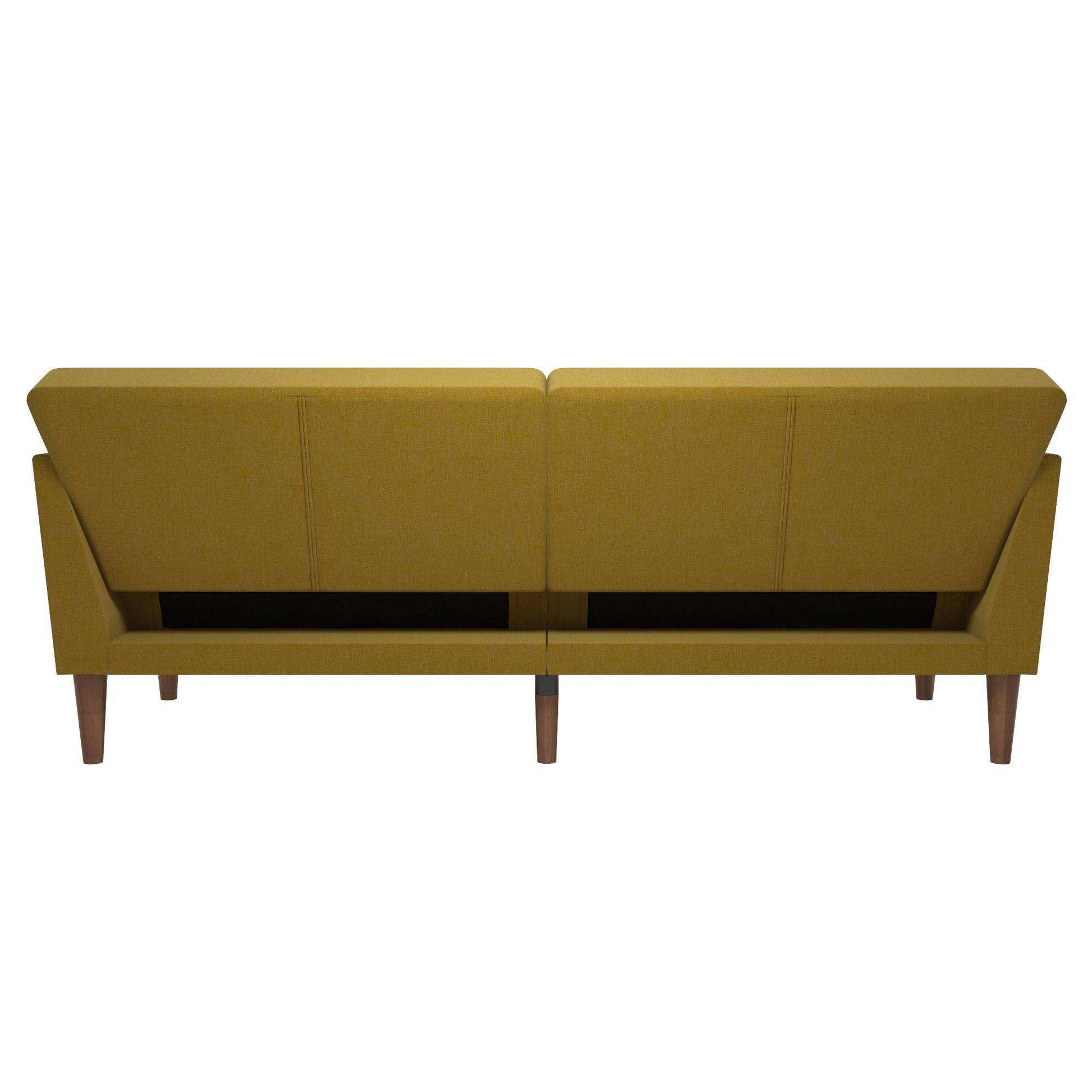 NOVOGRATZ Regal Futon Sofa Bed - Linen - Mustard - Price Crash Furniture