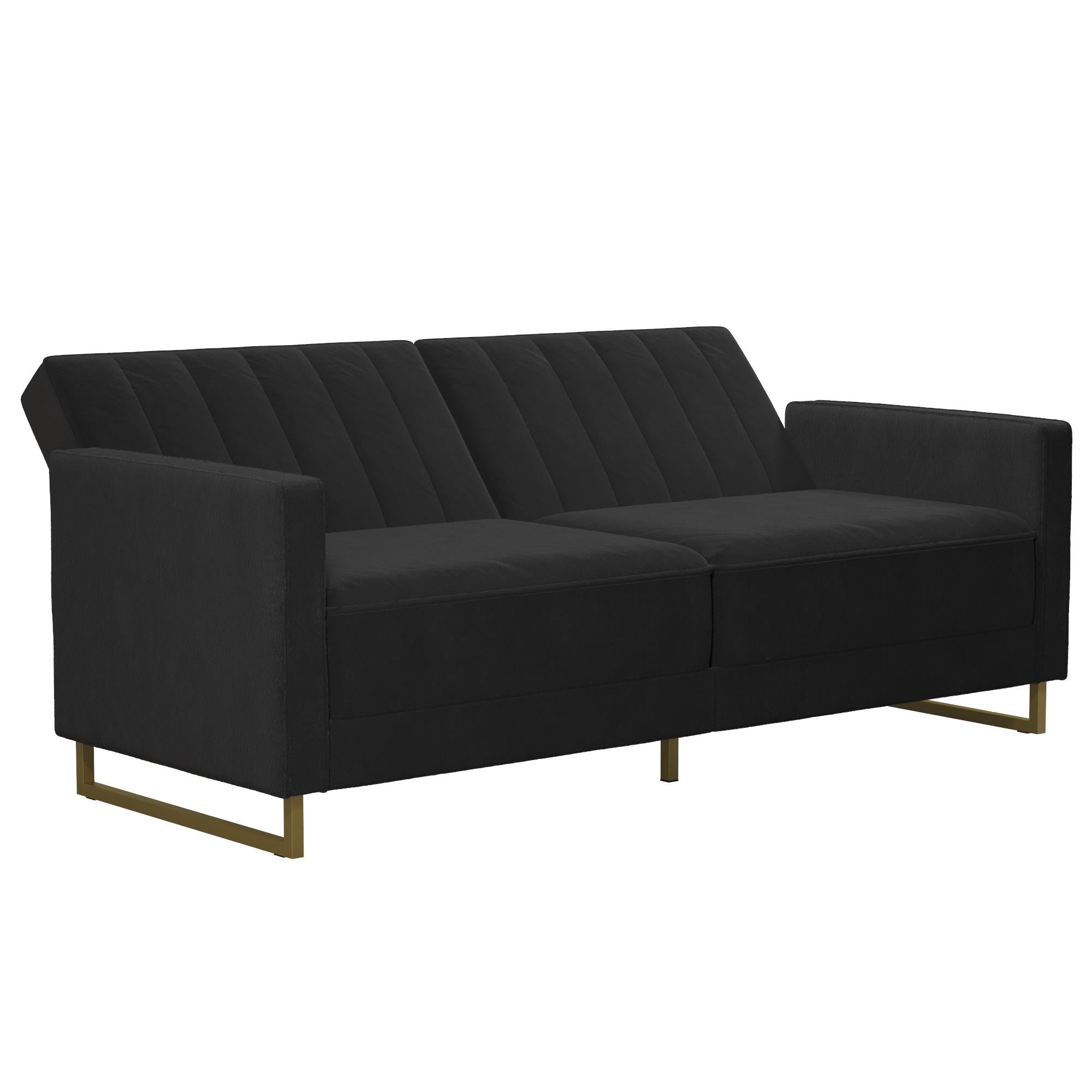 NOVOGRATZ Skylar Sofa Bed - Velvet - Black - Price Crash Furniture