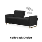 NOVOGRATZ Skylar Sofa Bed - Velvet - Black - Price Crash Furniture