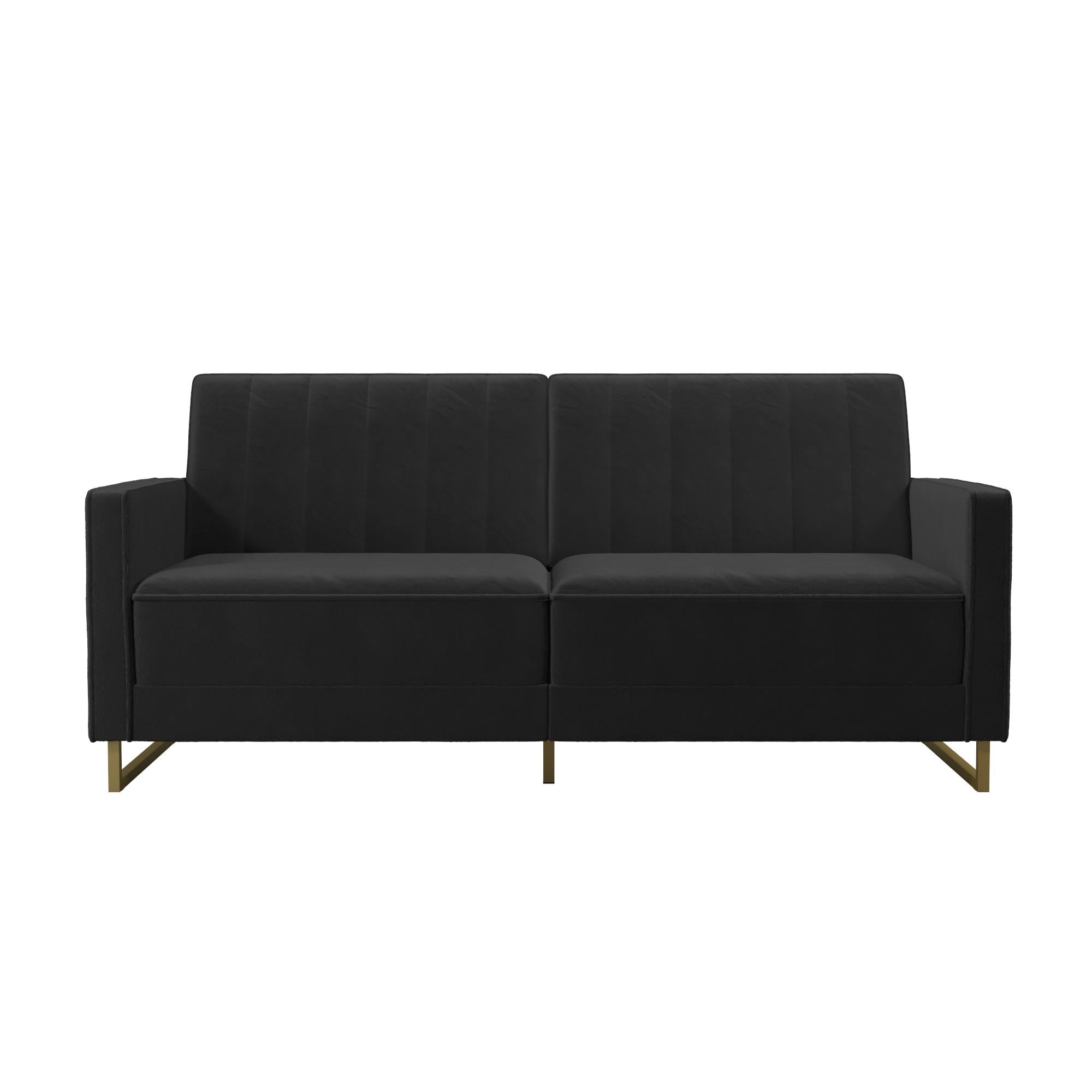 NOVOGRATZ Skylar Sofa Bed - Velvet - Black - Price Crash Furniture