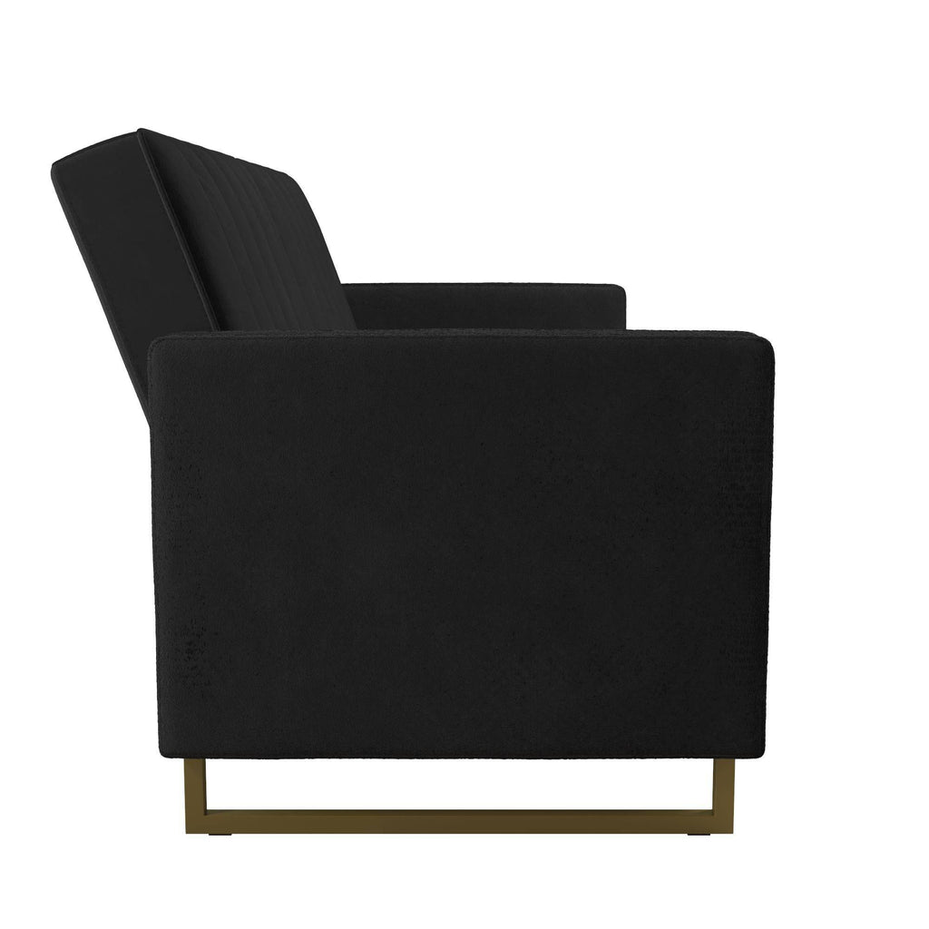 NOVOGRATZ Skylar Sofa Bed - Velvet - Black - Price Crash Furniture