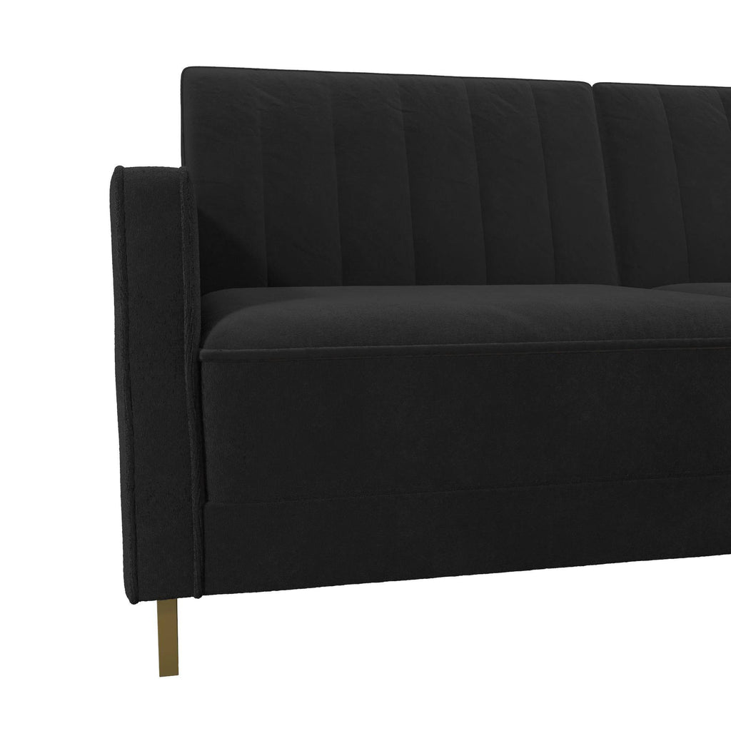 NOVOGRATZ Skylar Sofa Bed - Velvet - Black - Price Crash Furniture