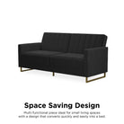 NOVOGRATZ Skylar Sofa Bed - Velvet - Black - Price Crash Furniture