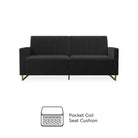 NOVOGRATZ Skylar Sofa Bed - Velvet - Black - Price Crash Furniture