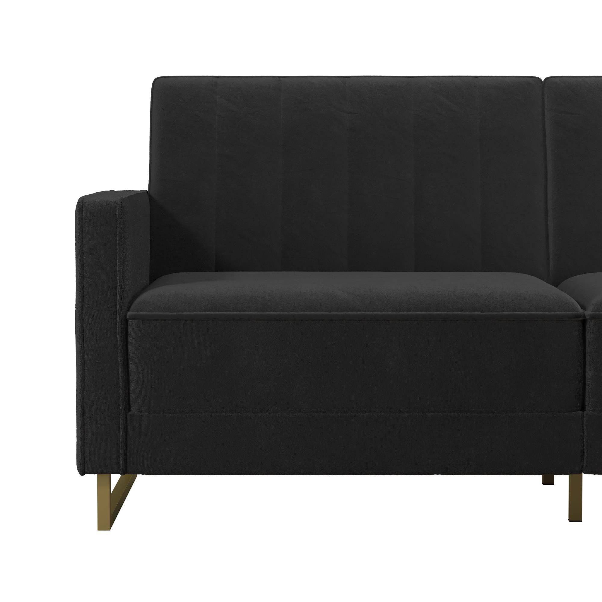 NOVOGRATZ Skylar Sofa Bed - Velvet - Black - Price Crash Furniture