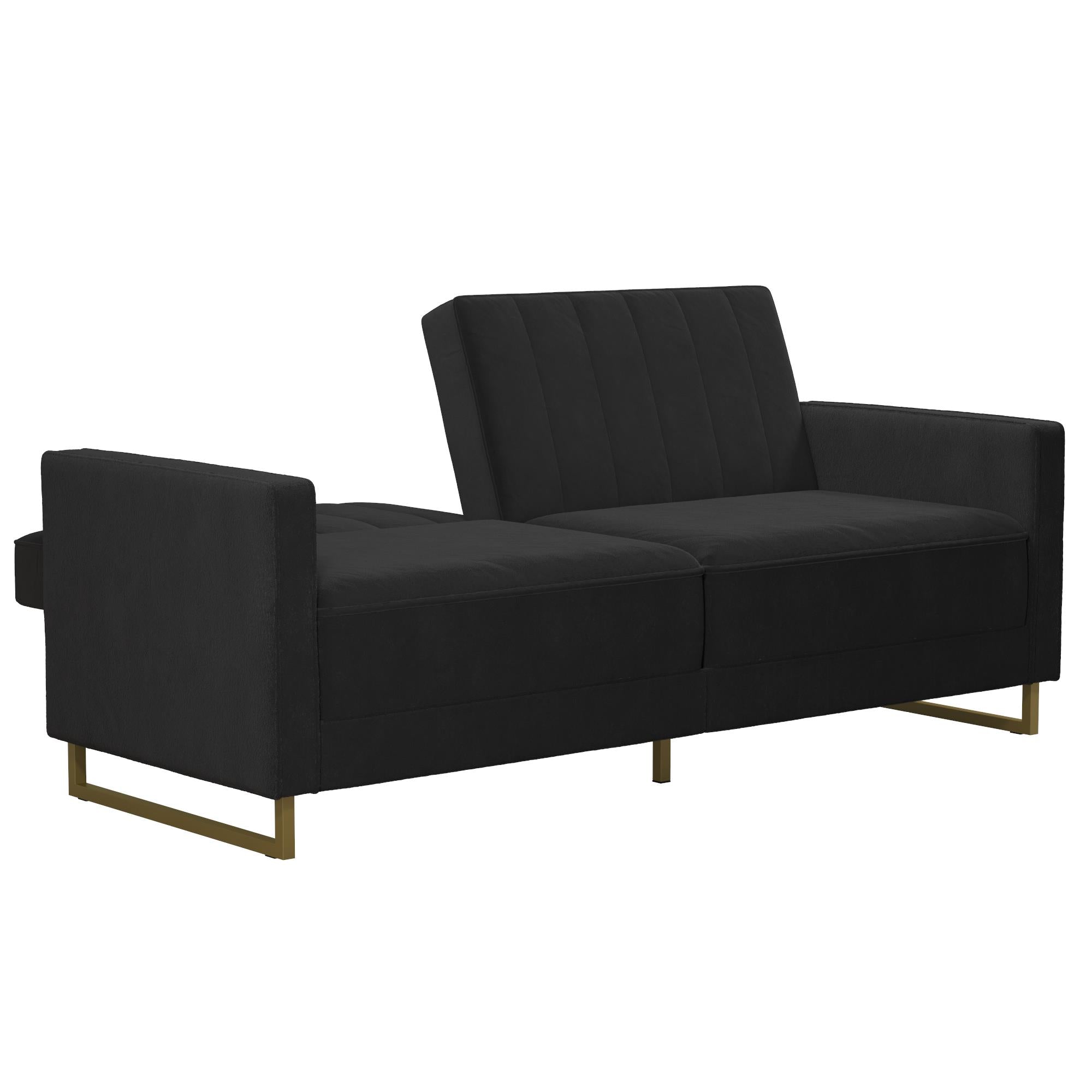 NOVOGRATZ Skylar Sofa Bed - Velvet - Black - Price Crash Furniture