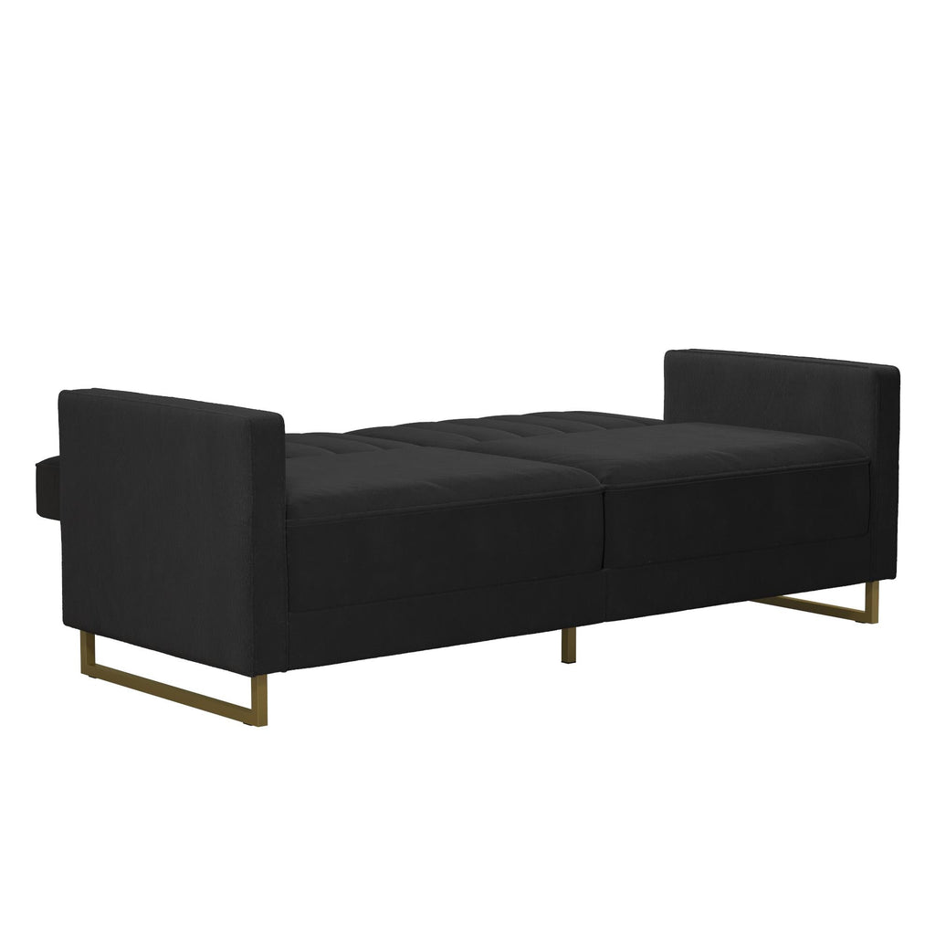 NOVOGRATZ Skylar Sofa Bed - Velvet - Black - Price Crash Furniture