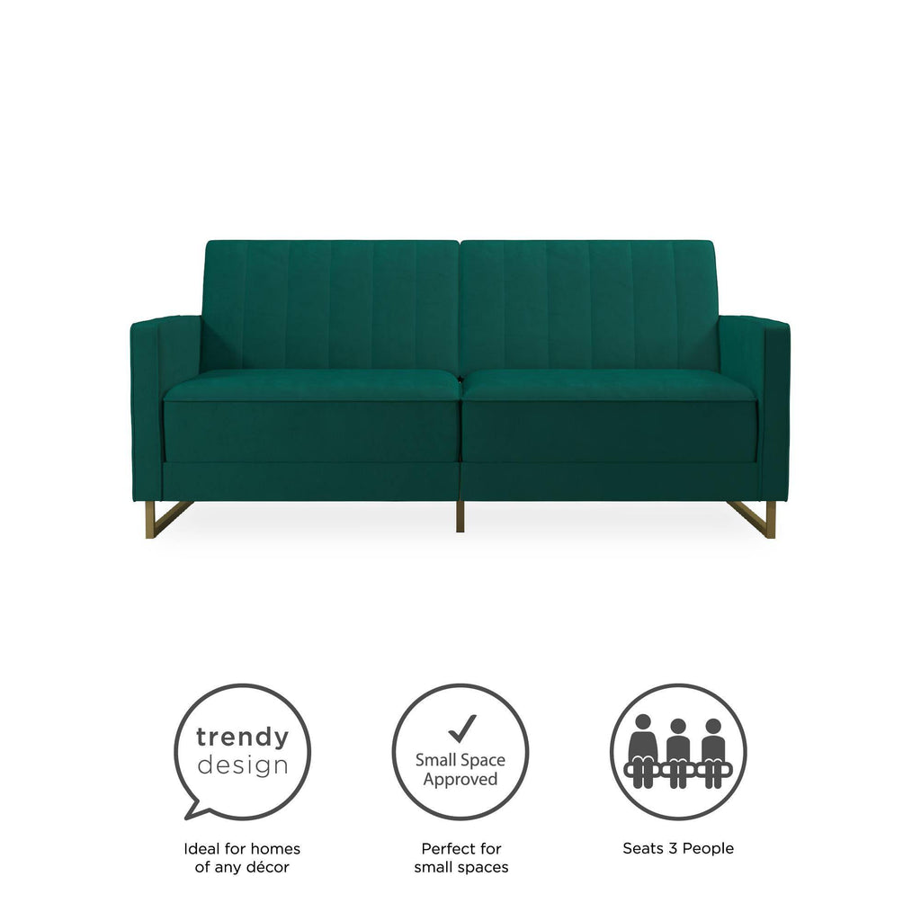 NOVOGRATZ Skylar Sofa Bed - Velvet - Green - Price Crash Furniture