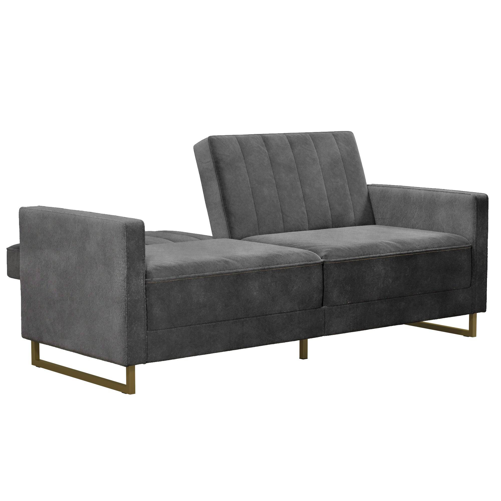 NOVOGRATZ Skylar Sofa Bed - Velvet - Grey - Price Crash Furniture