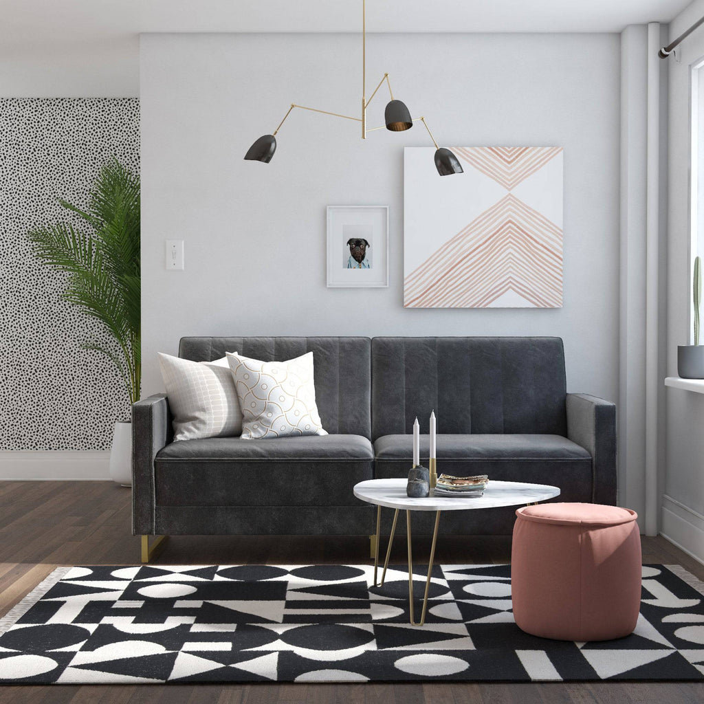 NOVOGRATZ Skylar Sofa Bed - Velvet - Grey - Price Crash Furniture