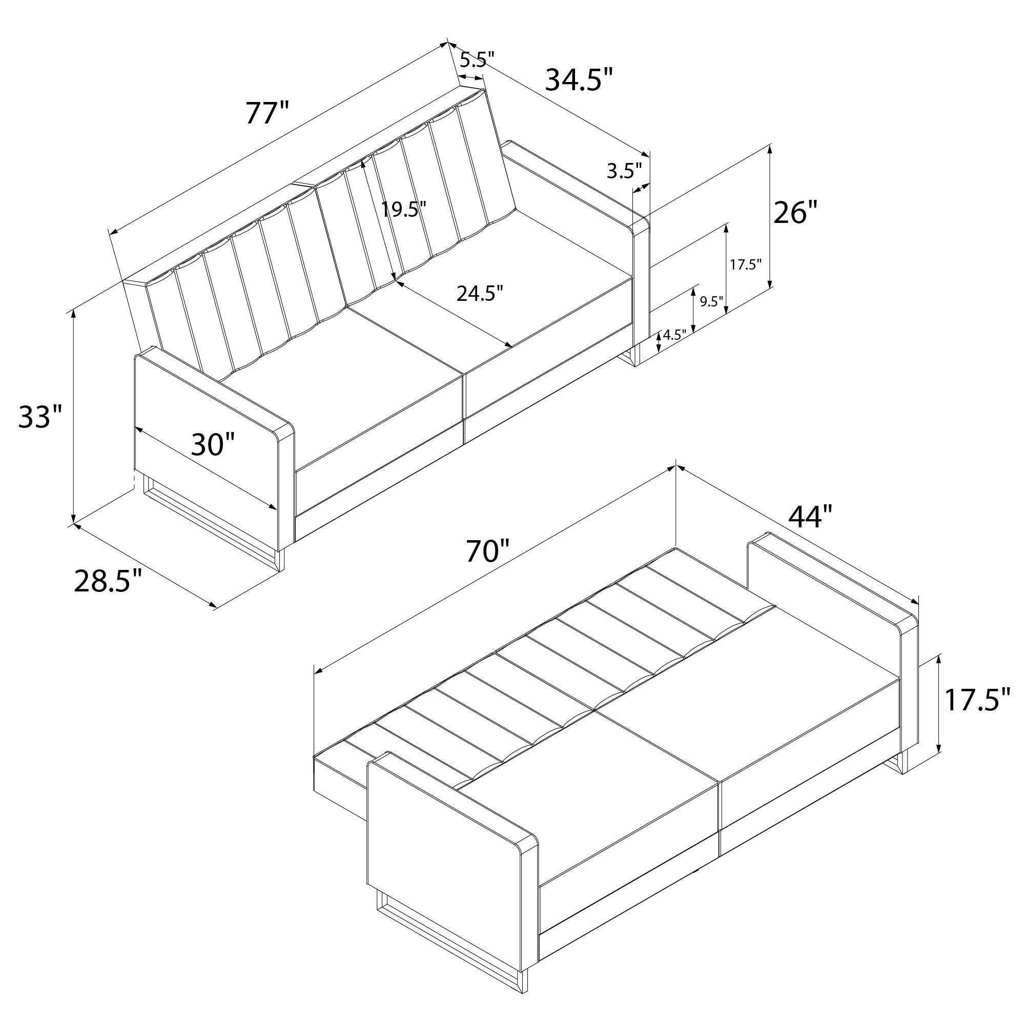 NOVOGRATZ Skylar Sofa Bed - Velvet - Grey - Price Crash Furniture