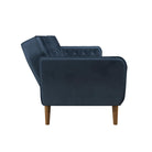 NOVOGRATZ Tallulah Memory Foam Futon Blue Velvet - Price Crash Furniture