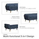 NOVOGRATZ Tallulah Memory Foam Futon Blue Velvet - Price Crash Furniture