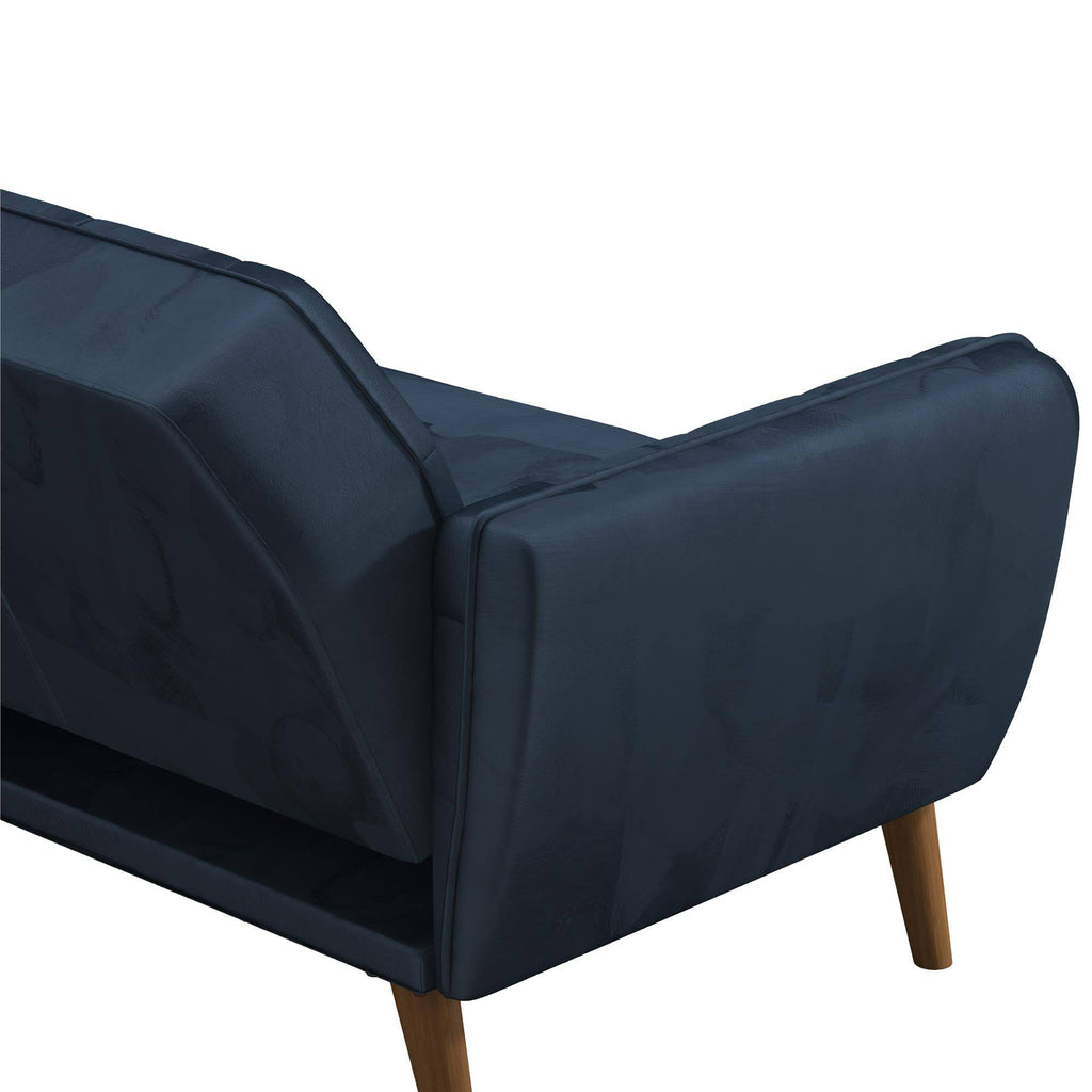 NOVOGRATZ Tallulah Memory Foam Futon Blue Velvet - Price Crash Furniture