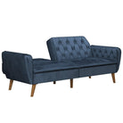 NOVOGRATZ Tallulah Memory Foam Futon Blue Velvet - Price Crash Furniture