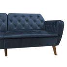 NOVOGRATZ Tallulah Memory Foam Futon Blue Velvet - Price Crash Furniture