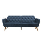 NOVOGRATZ Tallulah Memory Foam Futon Blue Velvet - Price Crash Furniture