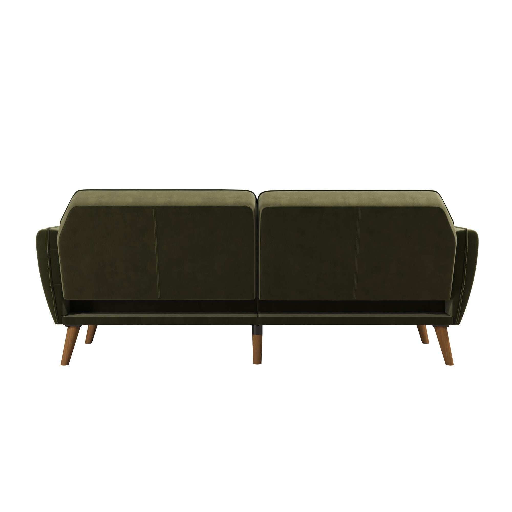 NOVOGRATZ Tallulah Memory Foam Futon Green Velvet - Price Crash Furniture