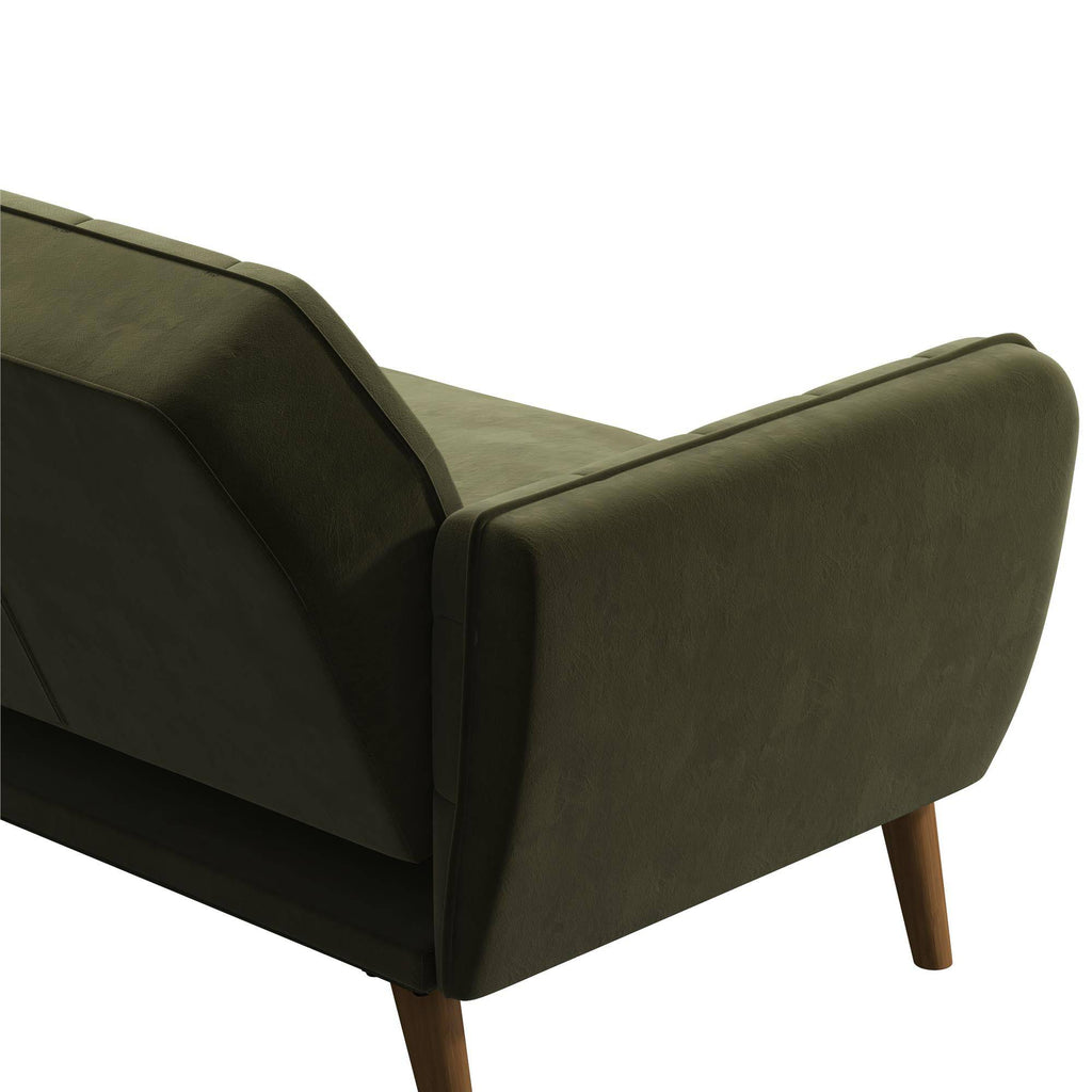 NOVOGRATZ Tallulah Memory Foam Futon Green Velvet - Price Crash Furniture