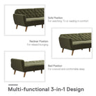 NOVOGRATZ Tallulah Memory Foam Futon Green Velvet - Price Crash Furniture