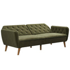 NOVOGRATZ Tallulah Memory Foam Futon Green Velvet - Price Crash Furniture