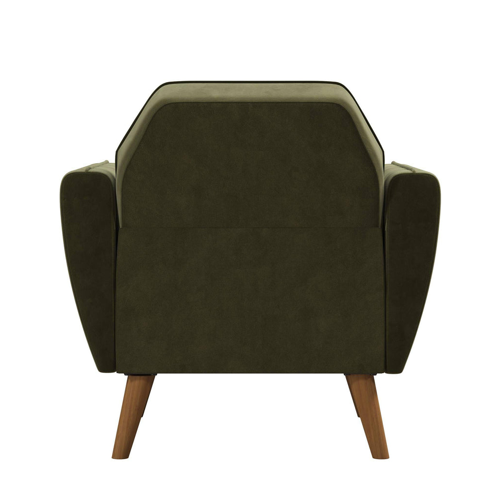 NOVOGRATZ Teresa Memory Foam Accent Chair Green Velvet - Price Crash Furniture