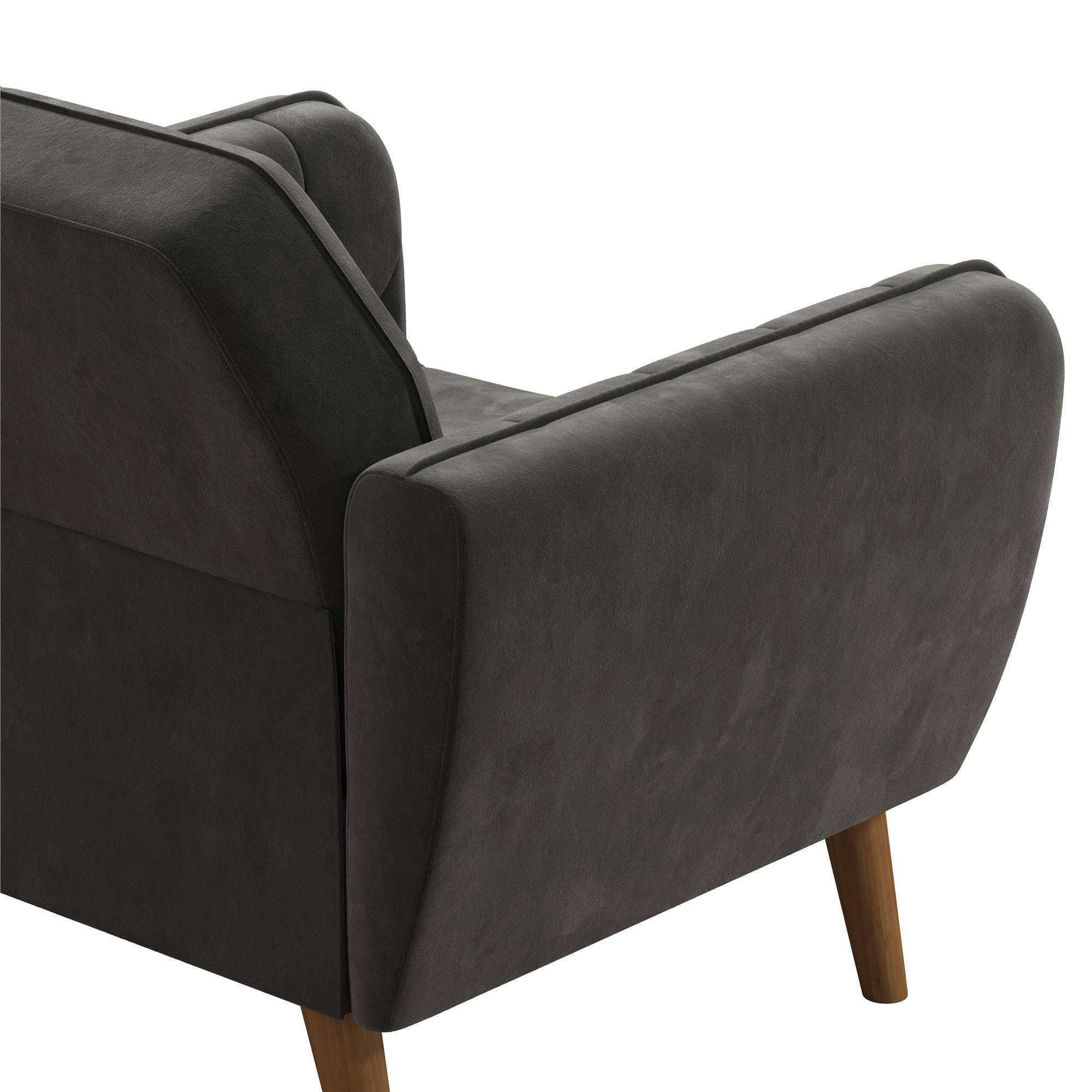 NOVOGRATZ Teresa Memory Foam Accent Chair Grey Velvet - Price Crash Furniture