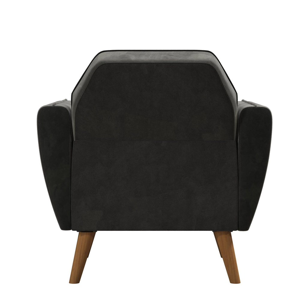 NOVOGRATZ Teresa Memory Foam Accent Chair Grey Velvet - Price Crash Furniture