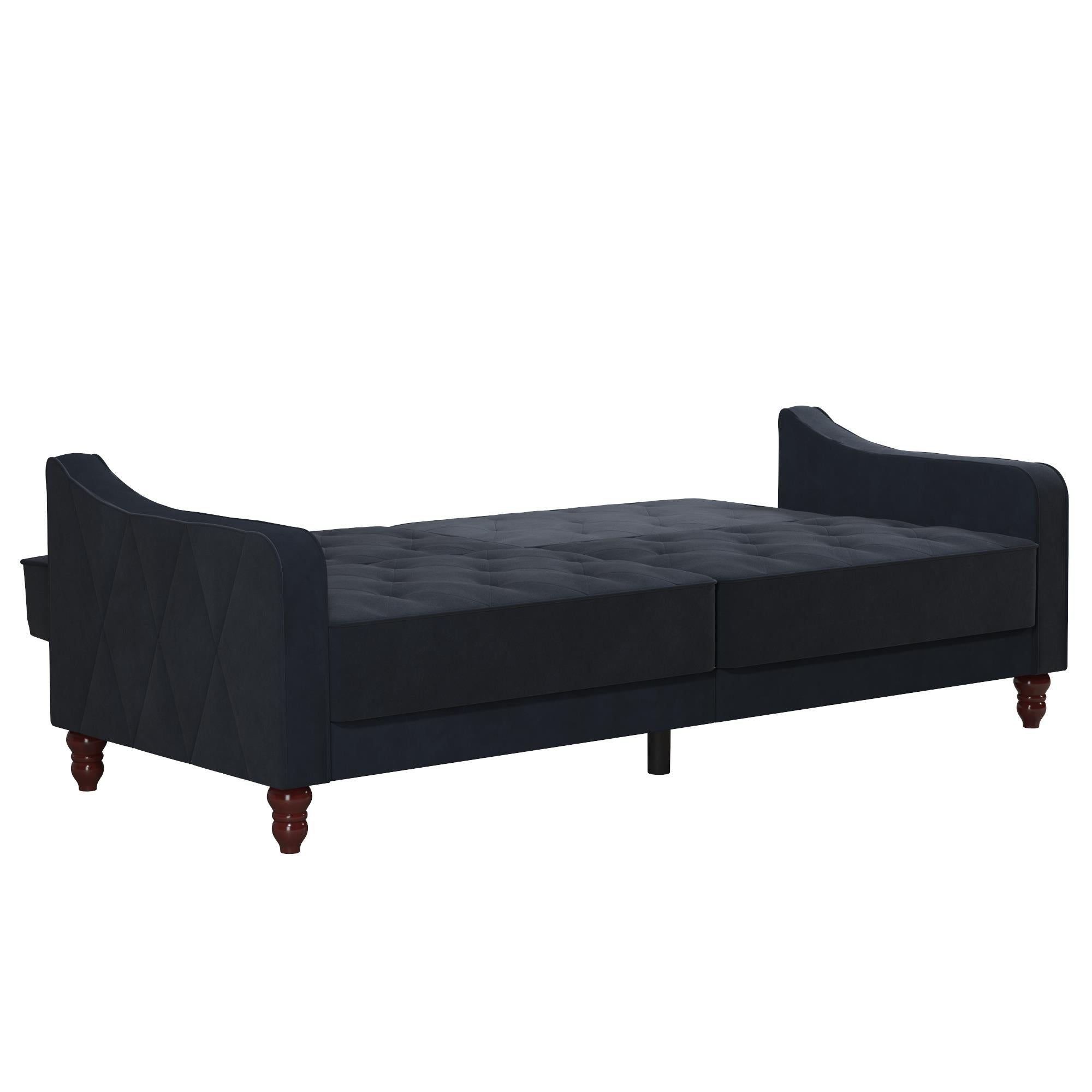 NOVOGRATZ Vintage Tufted Futon Blue Velvet - Price Crash Furniture