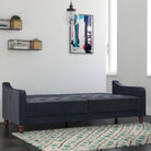 NOVOGRATZ Vintage Tufted Futon Blue Velvet - Price Crash Furniture