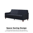 NOVOGRATZ Vintage Tufted Futon Blue Velvet - Price Crash Furniture