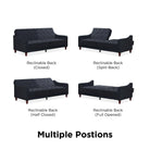 NOVOGRATZ Vintage Tufted Futon Blue Velvet - Price Crash Furniture