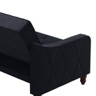 NOVOGRATZ Vintage Tufted Futon Blue Velvet - Price Crash Furniture