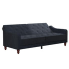 NOVOGRATZ Vintage Tufted Futon Blue Velvet - Price Crash Furniture