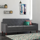 NOVOGRATZ Vintage Tufted Futon Grey Velvet - Price Crash Furniture