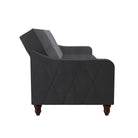 NOVOGRATZ Vintage Tufted Futon Grey Velvet - Price Crash Furniture