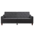 NOVOGRATZ Vintage Tufted Futon Grey Velvet - Price Crash Furniture