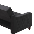 NOVOGRATZ Vintage Tufted Futon Grey Velvet - Price Crash Furniture