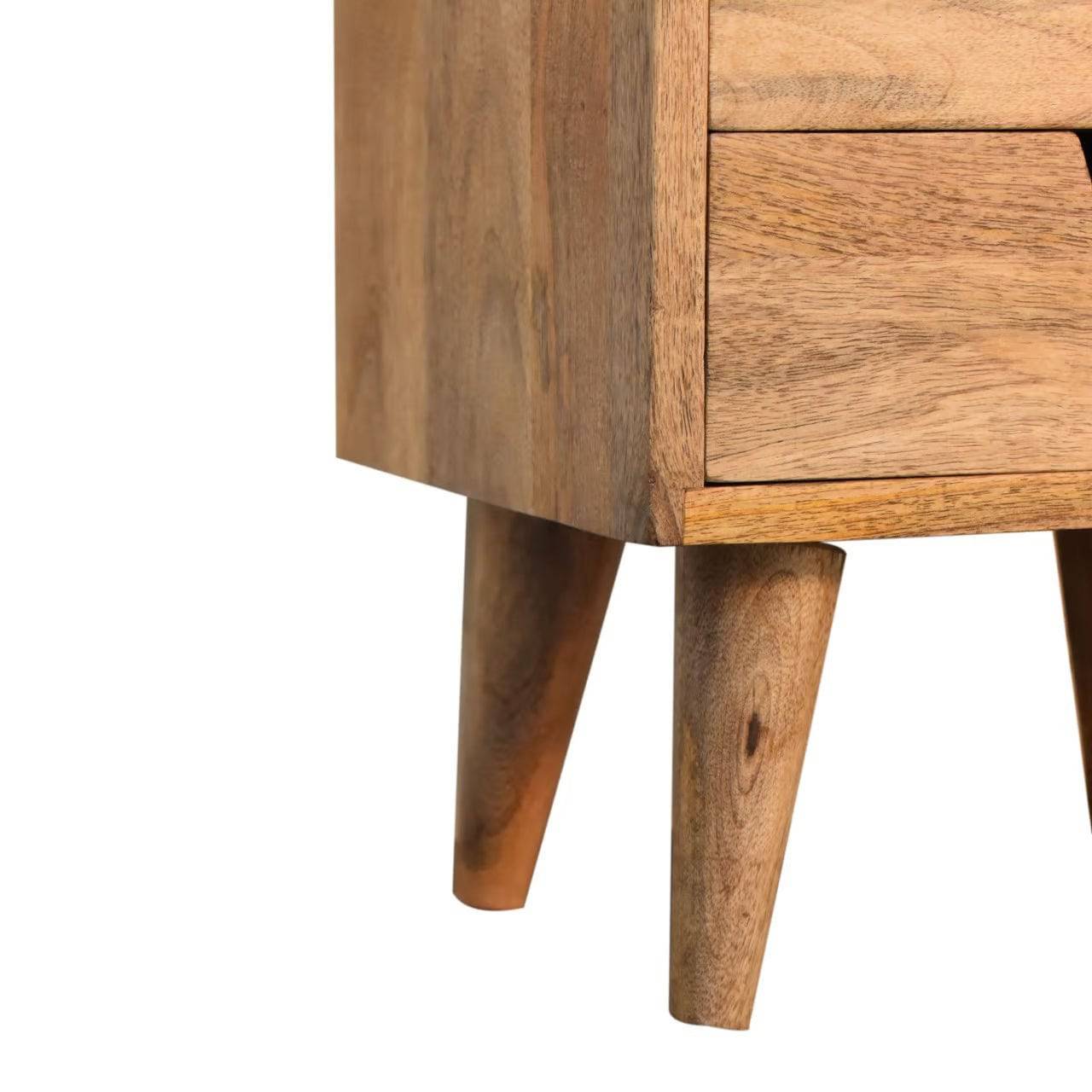 Oak-ish Small Gallery Back Bedside by Artisan Furniture - Price Crash Furniture