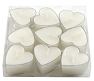 Pack of Nine Small Heart Shaped Tea Light Candles - Price Crash Furniture