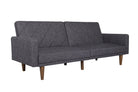 Paxson Sofa Bed with Wooden Feet - Dark Grey Linen - Price Crash Furniture