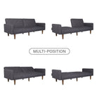 Paxson Sofa Bed with Wooden Feet - Dark Grey Linen - Price Crash Furniture